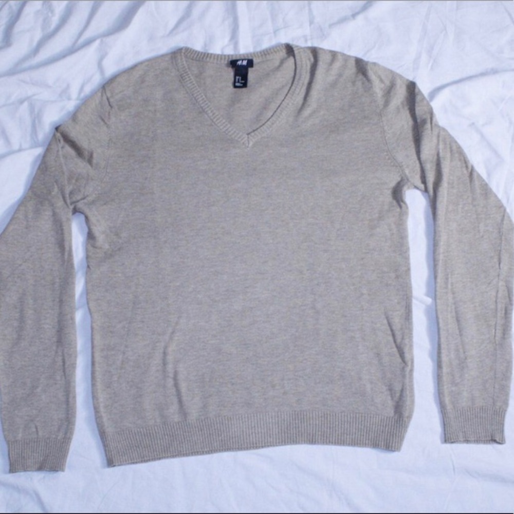 Tan VNeck Sweater